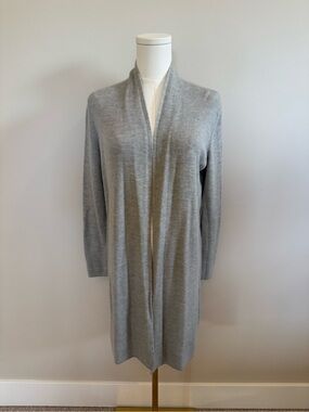 Banana Republic 100% Merino Wool Light Gray Long Cardigan